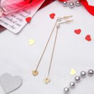 Серьги с жемчугом Цепочки сердечко цвет МИКС