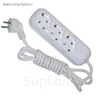 Удлинитель GLANZEN 3 гнезда, 10 м, 10А, ПВС 3х1 с заземлением, EU-10-03Z
