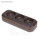 Колодка розеточная TDM, 3 гнезда, 10 А, 250 В, цвет бук, SQ1806-0061