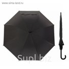 Зонт-трость "Клетка мелкая", полуавтоматический, R=46см, цвет чёрный
