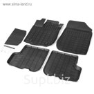 Коврики салона Rival литьевые для Renault Sandero Stepway 2014-, с крепежом, с перемычкой, резина, 5 шт.