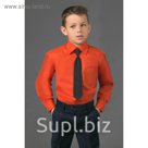 Сорочка для мальчика, нарядная с галстуком, рост 98-104 см (26), цвет кирпич 1181