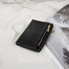 Кошелёк женский, отдел на молнии, для монет, наружный карман, с кольцом, цвет чёрный