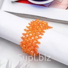 Браслет из бисера Плетение бусины цвет оранжевый