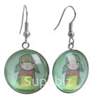 Серьги из стекла Candy девочка цветные в серебре