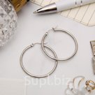 Серьги кольца Стальные цвет серебро d 3 см