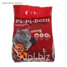 Наполнитель минеральный комкующийся "Pi-Pi-Bent Classic", п/э пакет, 3 кг
