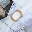 Пряжка для платка Овалы цвет белый в золоте