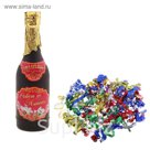 Хлопушка пружинная Шампанское "Совет да любовь!" (серпантин, фольга), 30 см