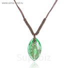 Кулон "Муранское стекло" эллипс, цвет МИКС