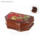 Шкатулка декоративная для ювелирных украшений "Цветочная поляна" 20×13×8,5 см.