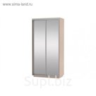 Шкаф-купе 2-дверный Slide, 1200х600х2200 мм, 2 зеркала, цвет дуб молочный