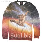 Свитшот женский "Кот в космосе", размер XXL APD-512186