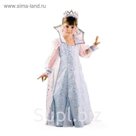 Детский карнавальный костюм "Снежная королева", парча, р-р 36, рост 140 см