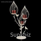 Подсвечник металл 3 свечи "Соловей на ветке" 52х22х22 см