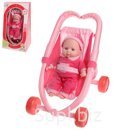 Коляска для кукол с пупсом пластиковый каркас МИКС