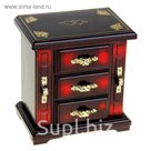 Шкатулка музыкальная "Комод с 3-мя ящиками и 2-мя дверцами"