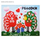 Аппликация бумагой "Павлины" лист основы и лист элементов для наклеивания