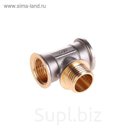 Тройник JIF, 1/2", внутренняя/наружная/внутренняя резьба, никелированный, латунь