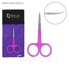 Ножницы маникюрные, широкие, загнутые, 9см, цвет серебристый/МИКС