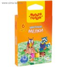 Мелки для рисования, набор Мульти-Пульти «Енот на опушке леса», 6 штук, 6 цветов