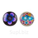 PopSocket для телефона стеклянный выпуклый Сердечки голубые