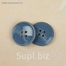 Пуговица, 4 прокола, 25,5мм, цвет серый
