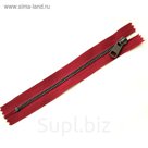 Молния ZZD, №5, металлическая, неразъёмная, 18см, цвет красный, чёрный никель