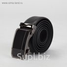 Ремень мужской, винт, пряжка автомат металл, ширина - 3,5 см, цвет чёрный гладкий