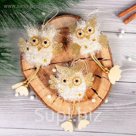 Мягкая подвеска "Птичка совушка" белая 5*7 см, микс