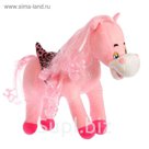 Мягкая игрушка "Лошадь" грива кудрявая с попоной в цветок, цвета МИКС