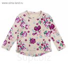Свитшот для девочки , рост 98 см, цвет принт цветы