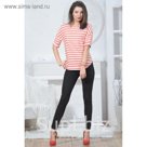 Блуза, размер 52, рост 164 см, цвет персик/белый (арт. 4945а С+)