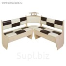 Кухонный уголок Домино большой 1500х1500х880 Дуб млечный/кож.зам