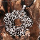 Кулон "Цветок" ажур, цвет чернёное серебро, 80см