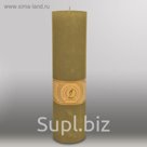 Свеча цилиндр "Мрамор", 80x305мм, оливковый