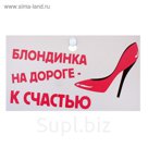 Табличка в машину "Блондинка на дороге"
