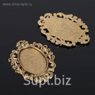 Рамка с сеттингом (набор 4шт), площадка 20*30мм, JC-632, цвет черненое золото