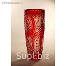 Ваза хрустальная "Заря" красная