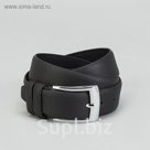 Ремень мужской, рептилия мелкая, пряжка - металл, черный