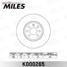 Диск тормозной передний MILES K000265
