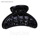 Краб для волос "Адажио" чёрный, квадратики с пайетками