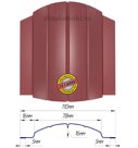 Металлический штакетник (евроштакетник) полукруглый 110мм RAL 3003 Рубин