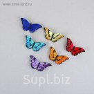 Декор "Бабочки" на палочке (набор 12 шт), цвета МИКС