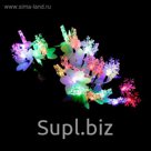 Светодиодный куст уличный 0,3 м, "Снежинки", 32 LED, 220V, моргает МУЛЬТИ