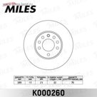 Диск тормозной передний MILES K000260