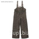 Полукомбинезон для девочки, рост 104 см, цвет тёмно-серый 12-20-14