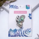 Брошь Галиотис бабочка со стразами в серебре