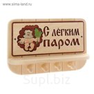 Вешалка 4 рожковая с полкой "С легким паром" 40*25