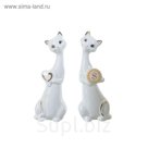 Фигурка декоративная "Белая кошечка" 7*5*17см. микс  (фарфор) (подарочная упаковка)